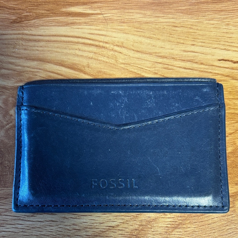Fossil Men's Dark Blue Leather Card Holder